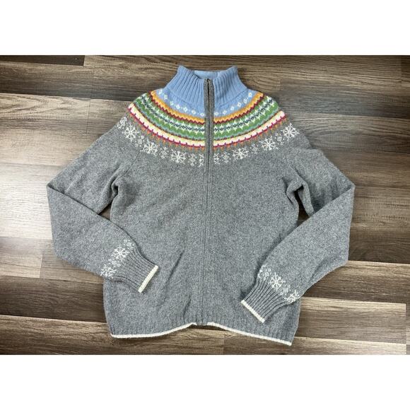 Eddie Bauer VTG 90’s Women’s Sweater Fair Isle Lambswool Angora LT Cottagecore - Picture 1 of 12